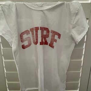 We The Free White Tee with Red Surf Print